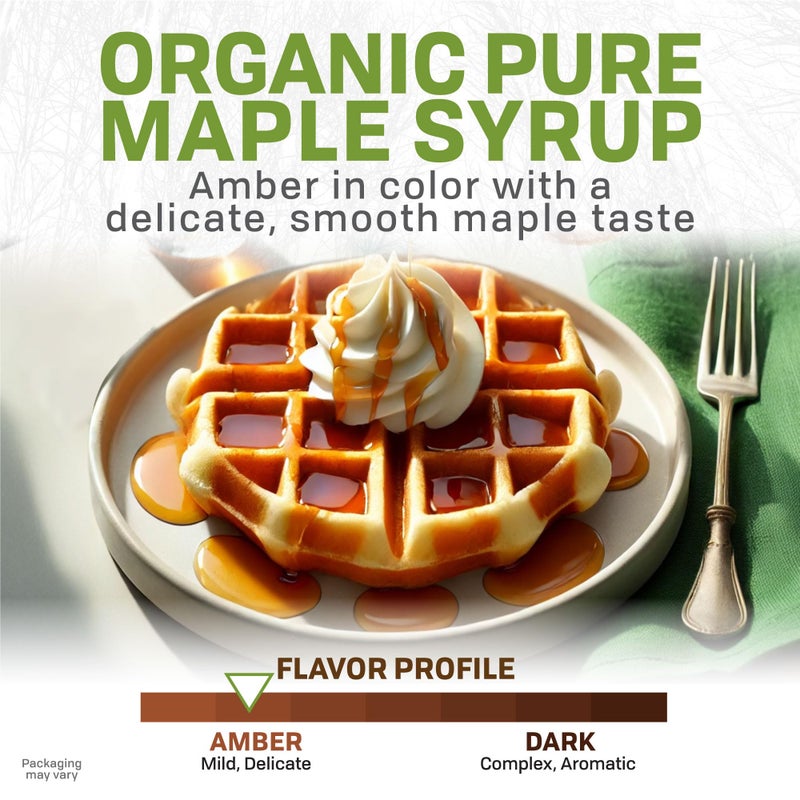 Maple Valley Organic Pure Maple Syrup, Amber & Rich, Better Than Pancake Syrup, Use for Coffee or All-Natural Sugar Substitute in Cooking and Baking (16oz Glass Bottle) - Image 3